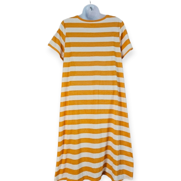 Lularoe yellow & white striped Carly swing dress Womens Small - Picture 2 of 4